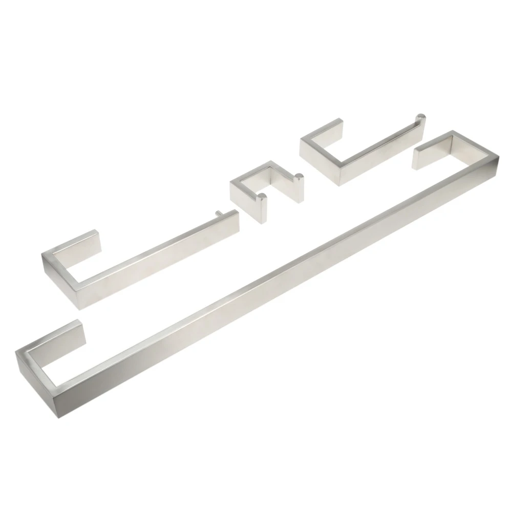 

4pcs Bathroom Accessories Towel Bar Ring Robe Hook Toilet Paper Holder Wall Mounted Bath Hardware