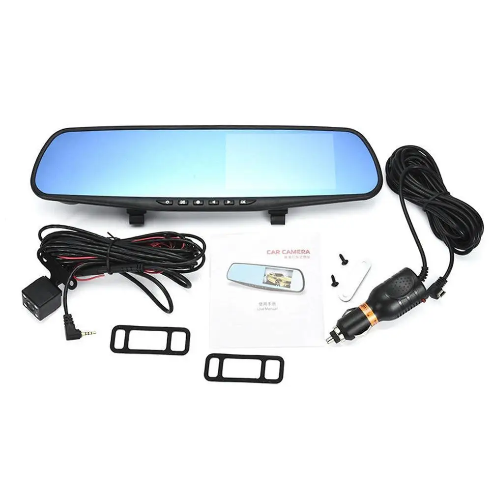 Автомобильный видеорегистратор 4 3 дюйма TFT двойной объектив HD SUV DVR 1080P