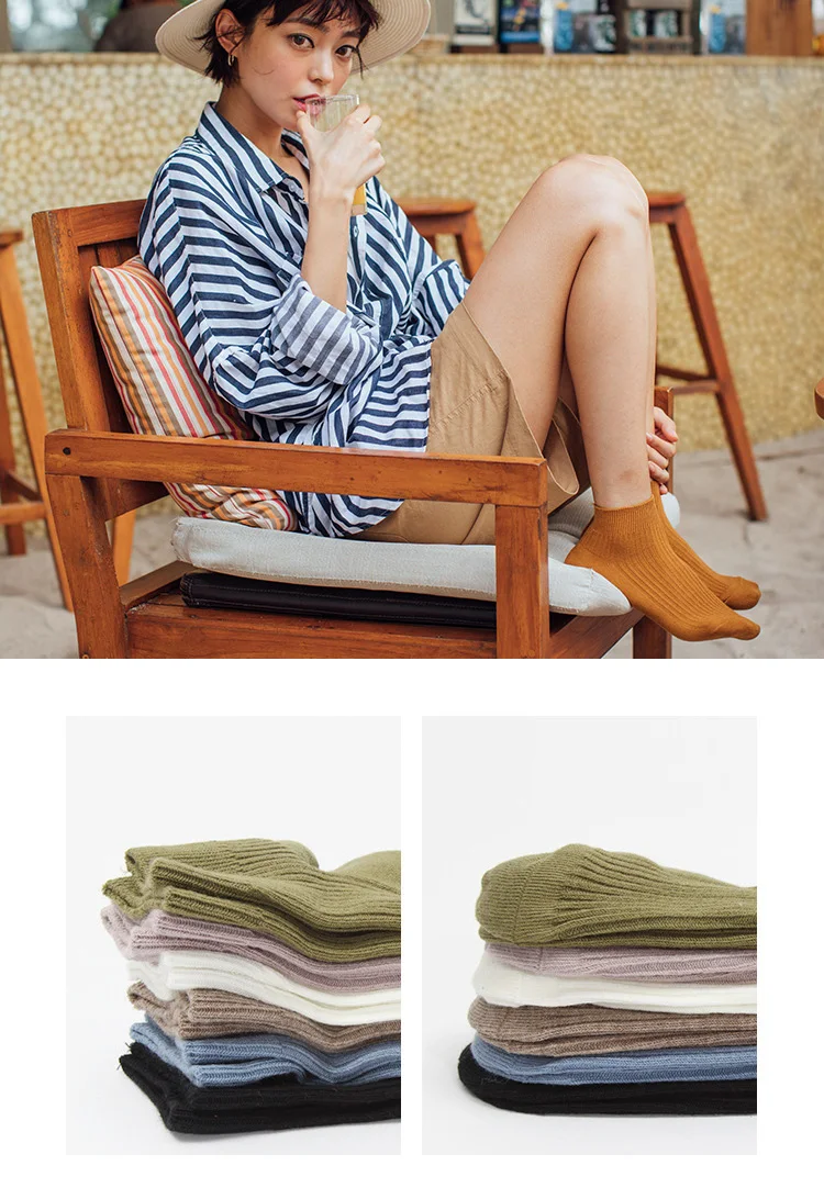 VERIDICAL 5 pairs/lot ankle socks woman solid loose crew Boat Socks harajuku socks cotton Good Quality calcetines mujer 10 color