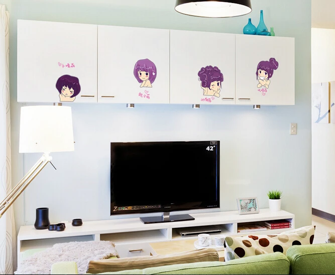 Фиолетовый персональный стикер для девочек наклейка Настенные обои со звездами