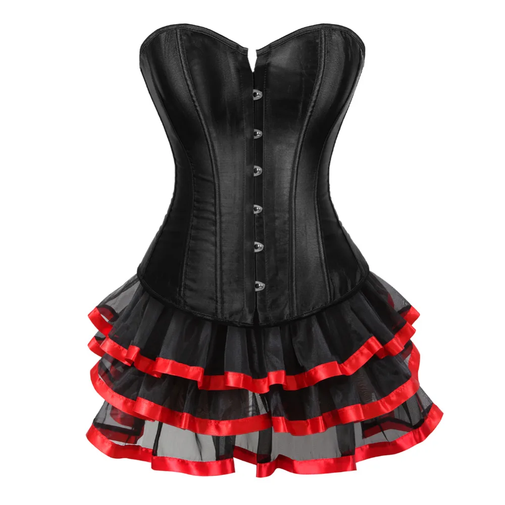 

Gothic corset lace up Sexy lingerie halloween costume cosplay dress tutu skirt petticoat showgirl dance dress bodyshaper bustier