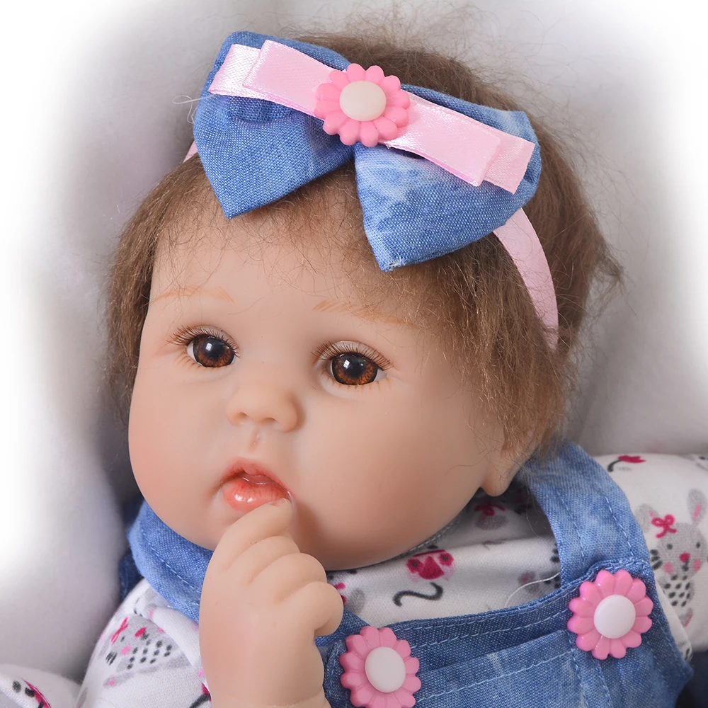 Новое поступление Силиконовые Винил 17 дюймов Reborn Baby куклы игрушка с голубое