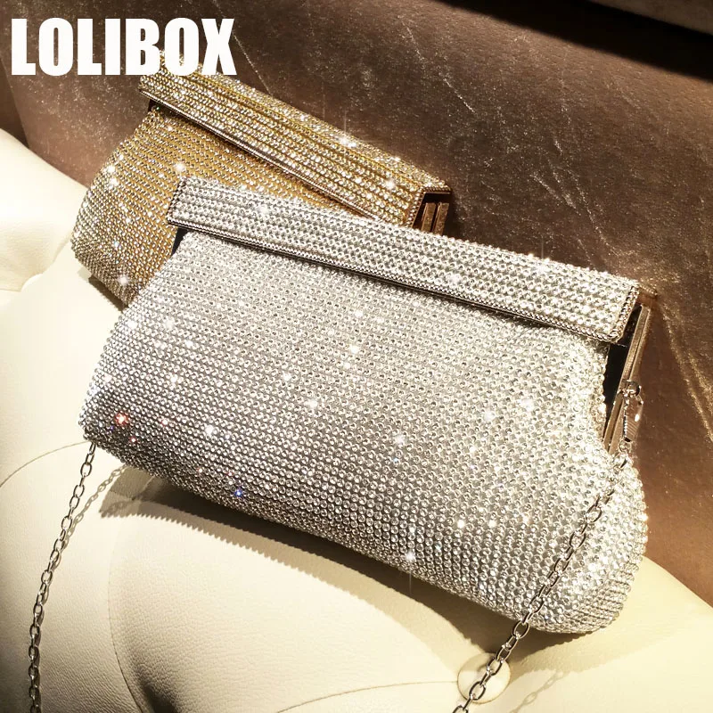 LOLIBOX женские вечерние сумки со стразами Большая вместительная сумочка сумка для