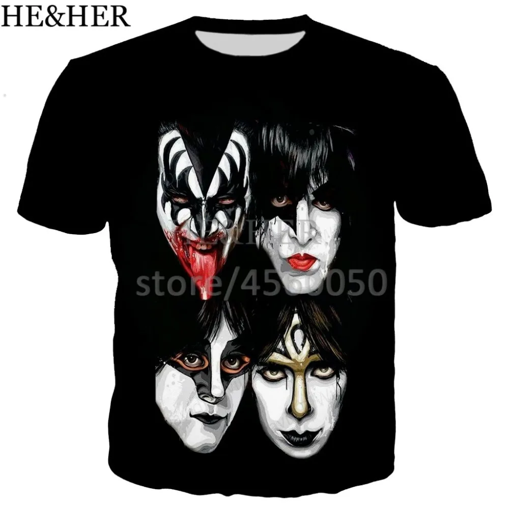 

rock KIss band men shirts 3D printed tee shirts funny fashion summer shirts cool shirt for men women unisex casual top