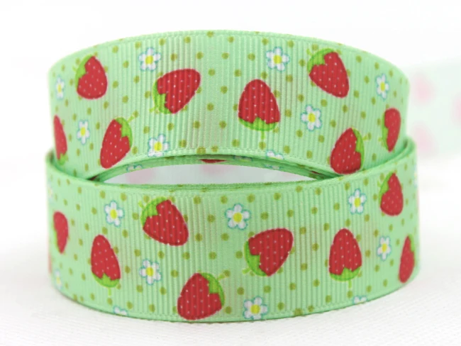 [Ywuber] Новое поступление 7/8 &quot(22 мм) Изображение клубники Grosgrain ленты с принтом
