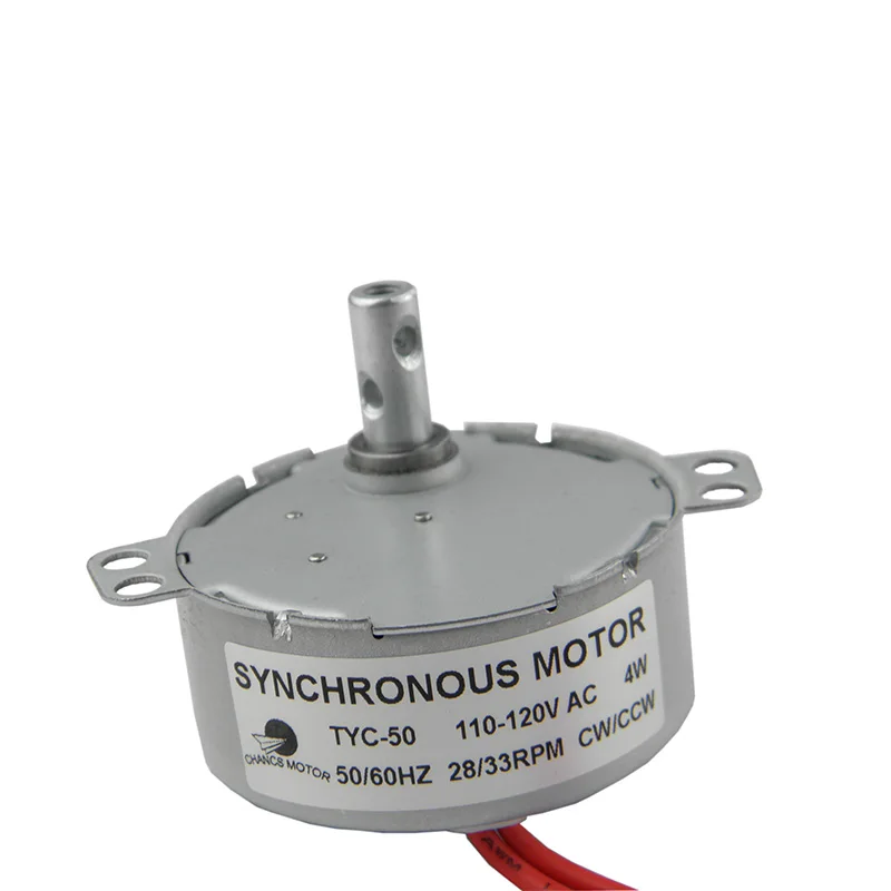 Маленький синхронный редукторный двигатель 110 В переменного тока 28/33 об/мин, 4 Вт, 50/60 Гц, CW/CCW для школьного проекта, модель