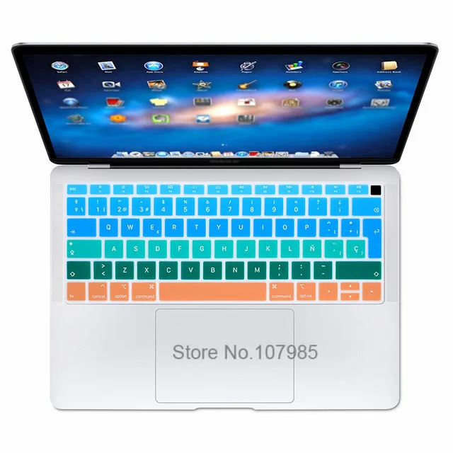 Чехол с испанской клавиатурой для Macbook Air 13 2018 защита от воды и пыли градиентный