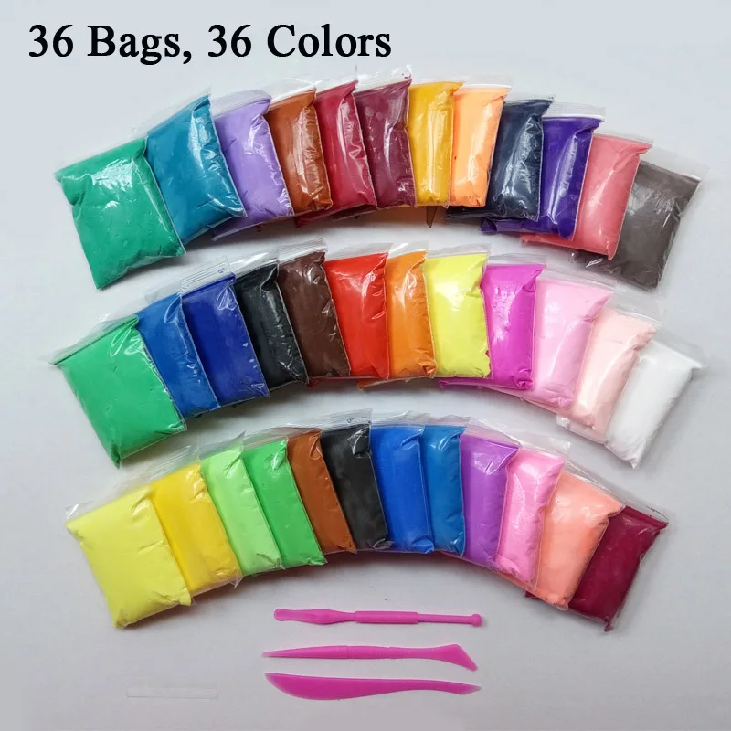 Горячая Распродажа 36 цветов пластилин супер светильник мягкая полимерная глина