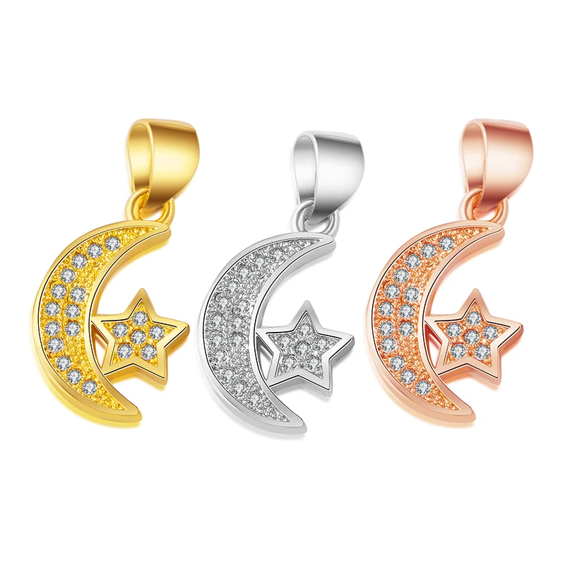 Фурнитура для бижутерии сделай сам медные Подвески в виде звезды Луны модная