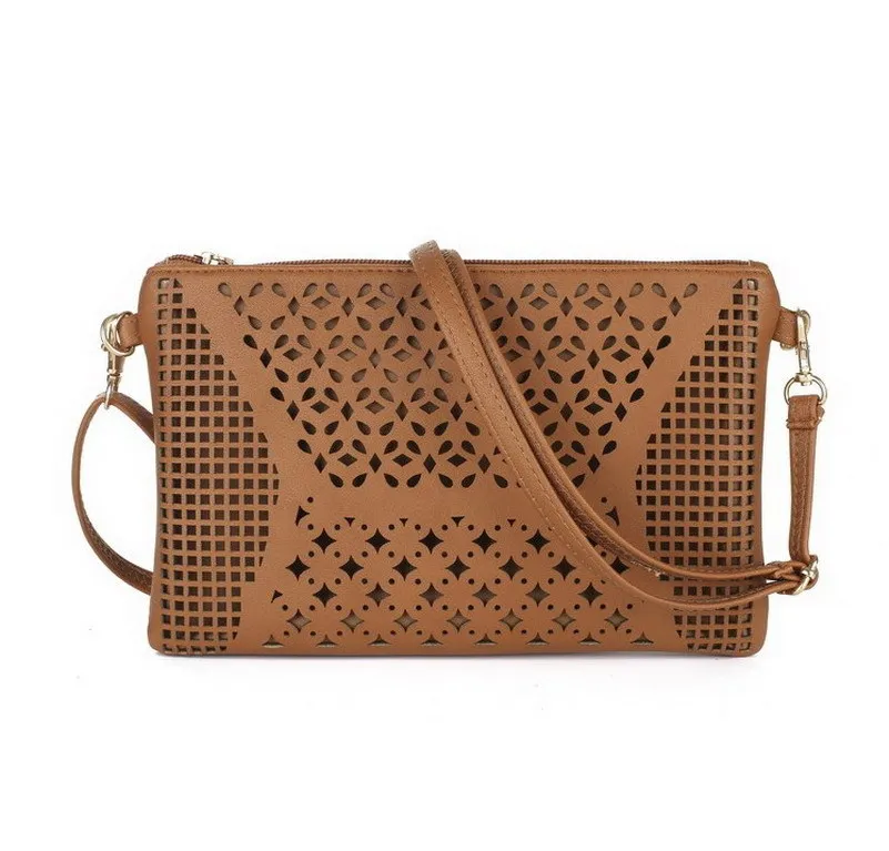Винтажная ажурная Сумка-конверт с цветами Маленькая женская кожаная сумка через