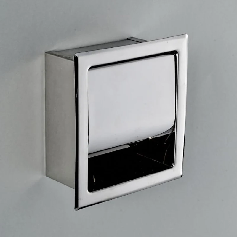 Нержавеющая сталь держатель туалетной бумаги полированный хром Настенный скрытый рулон бумаги для ванной водонепроницаемый
