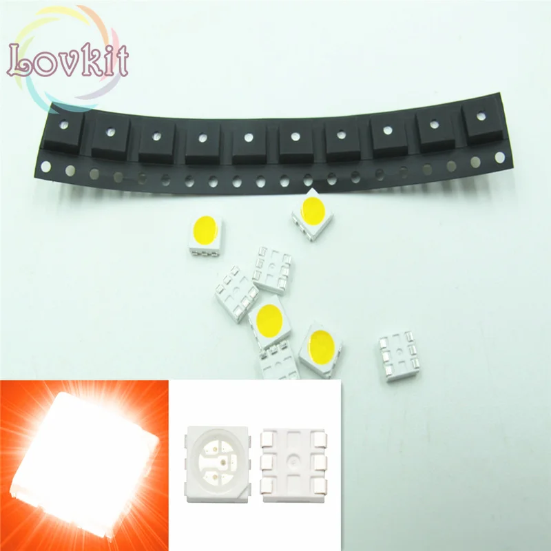 5000 шт. PLCC 6 5050 SMD оранжевый/желтые светодиоды диод 1 8 2 в 600 610нм для велосипеда DIY