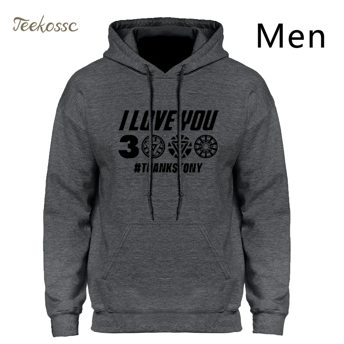 dark gray 1 Я люблю тебя 3000 раз толстовки Железный человек толстовка Тони Старк Новинка Зима Осень Harajuku Забавный супергерой уличная одежда для мужчин - Цвет: dark gray 1
