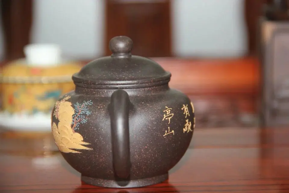 Китайский чайный набор из исинской глины чайник грязи с черной грязью горшок для
