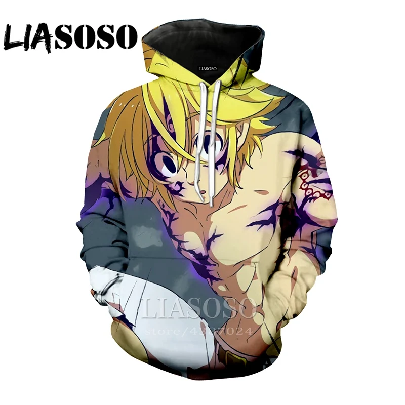 LIASOSO/женское аниме The Seven Deadly Sins Nanatsu no Taizai homme 3d принт веселое Harajuku мужская