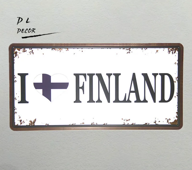 DL-&quotI love FINLAND&quot номерной знак металлический настенные картинки для гостиной