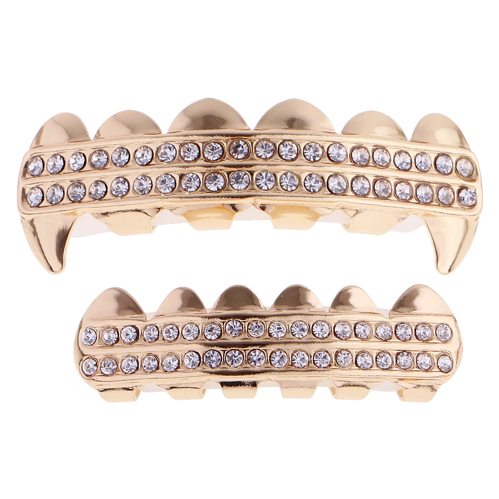 Комплект верхних и нижних зубов Tone Стразы в стиле хип хоп|teeth grills|teeth grillzbottom grillz |