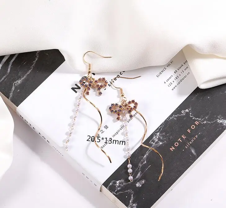 10 шт. жемчужный бант геометрические серьги сделай сам ручной работы ювелирный