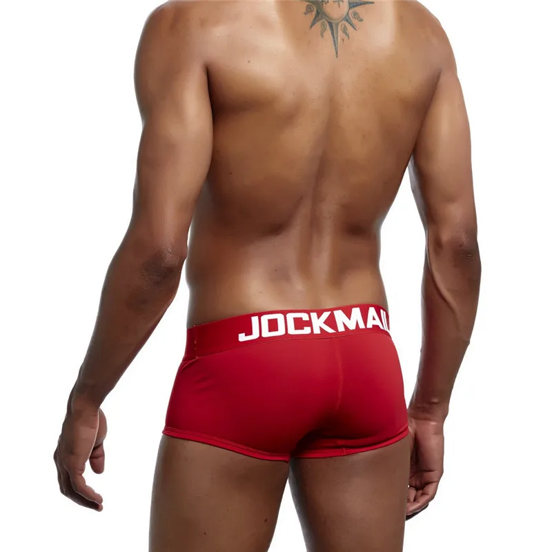 JOCKMAIL, фирменное Мужское нижнее белье, боксеры, трусы, хлопок, u-образный выпуклый мешочек, Cuecas, боксеры, Calzoncillos Hombre, Мужские боксерские шорты для геев, трусы
