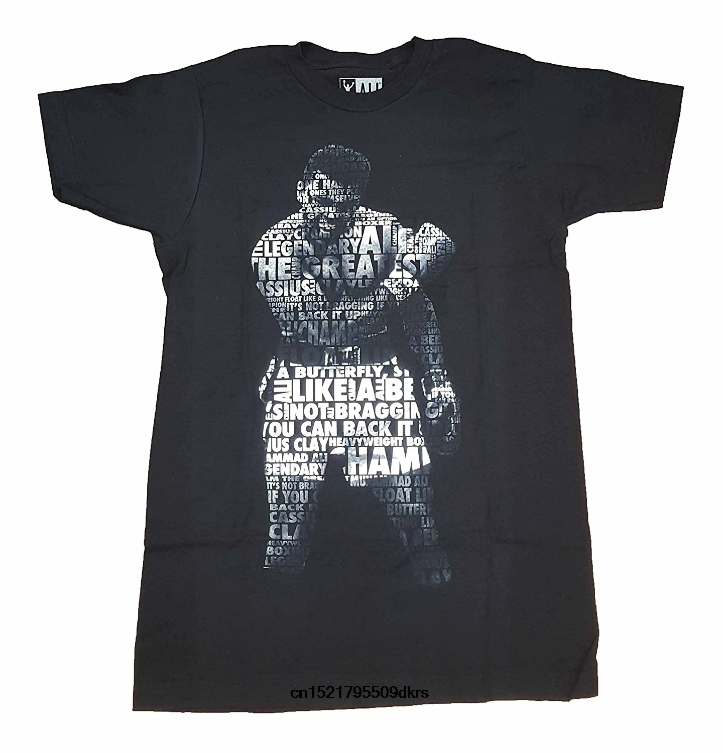 Мужская футболка Muhammad Ali Text Fill Graphic Black забавная новинка wo men | одежда