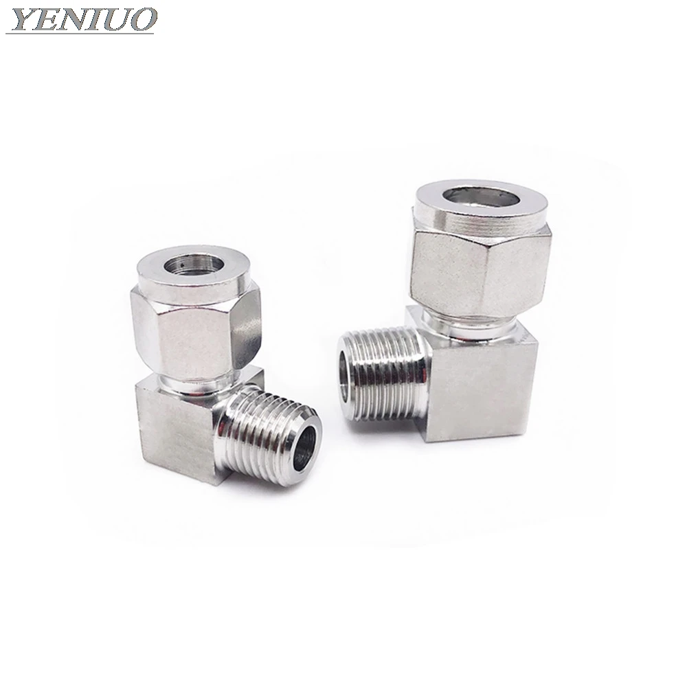 1/4" NPTx 8MM Double Ferrule Tube Fitting Male Connector Stainless Steel SS 304