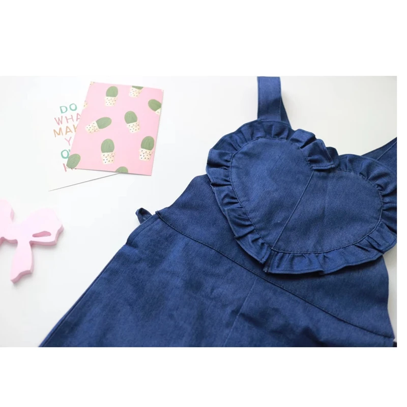 Kids Girls Denim Bell-bottom Overalls Trousers 2018 Children Toddlers Flares Flowers Pants Jean Overlls | Мать и ребенок