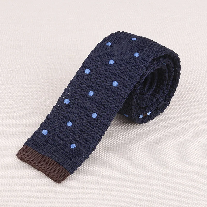 Популярная вязаная вышитый узкий галстук Skinnynecktie 5 см с плоской головкой якорь галстук с изображением звезд Мужские аксессуары галстуки Свадебная вечеринка банкет - Цвет: ZZXH-036