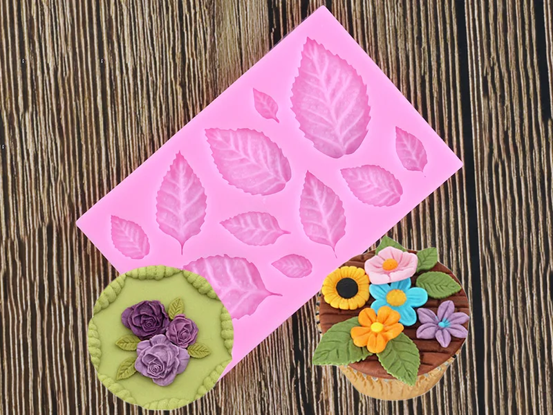 DIY Дерево лист пресс-форма фольги силиконовая форма торт Декор помадка торт 3D листья силиконовая форма