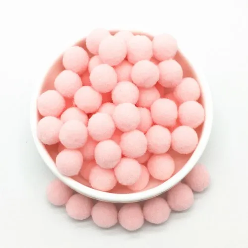 15mm 03Light pink Светильник из розового и белого меха с помпоном для рукоделия, мягкие помпоны для рукоделия, помпоны для рукоделия, помпоны для свадебного декора, клей на ткани, аксессуары 8 мм до 30 мм, 20 г - Цвет: 15mm 03Light pink