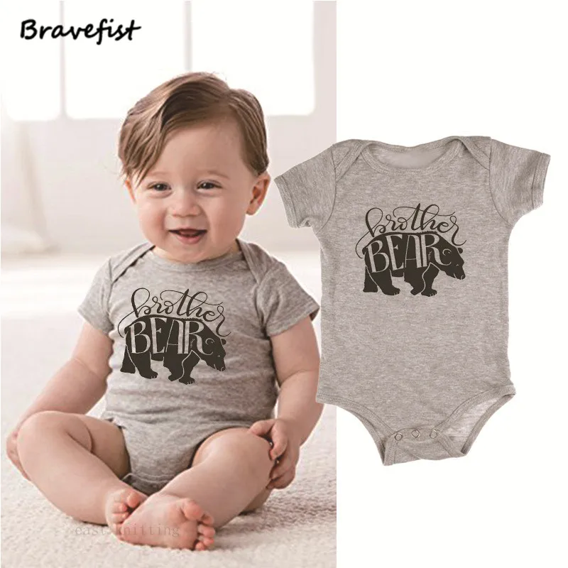 

Комбинезон для маленьких мальчиков и девочек, комбинезон из хлопка с принтом медведя для новорожденных, одежда для детей от 0 до 24 месяцев, к...