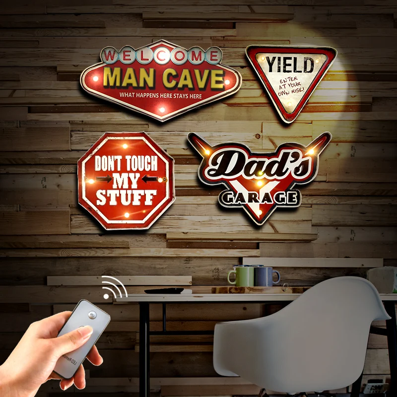 Мужская пещера пульт дистанционного управления светодиодный неоновый гаражный