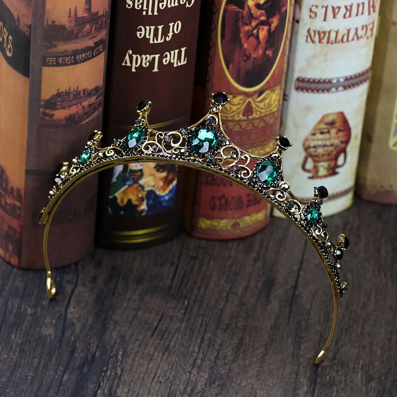 Маленькое зеленое украшение для волос FORSEVEN свадебное в стиле барокко с