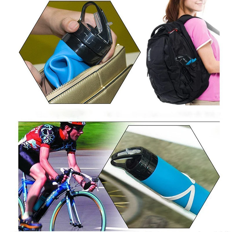 

New Collapsible Bottles Portable Foldable Leak-Proof Silicone Drink Kettle Outdoor Travel Camping Drink Sport Bpa Water Bottle