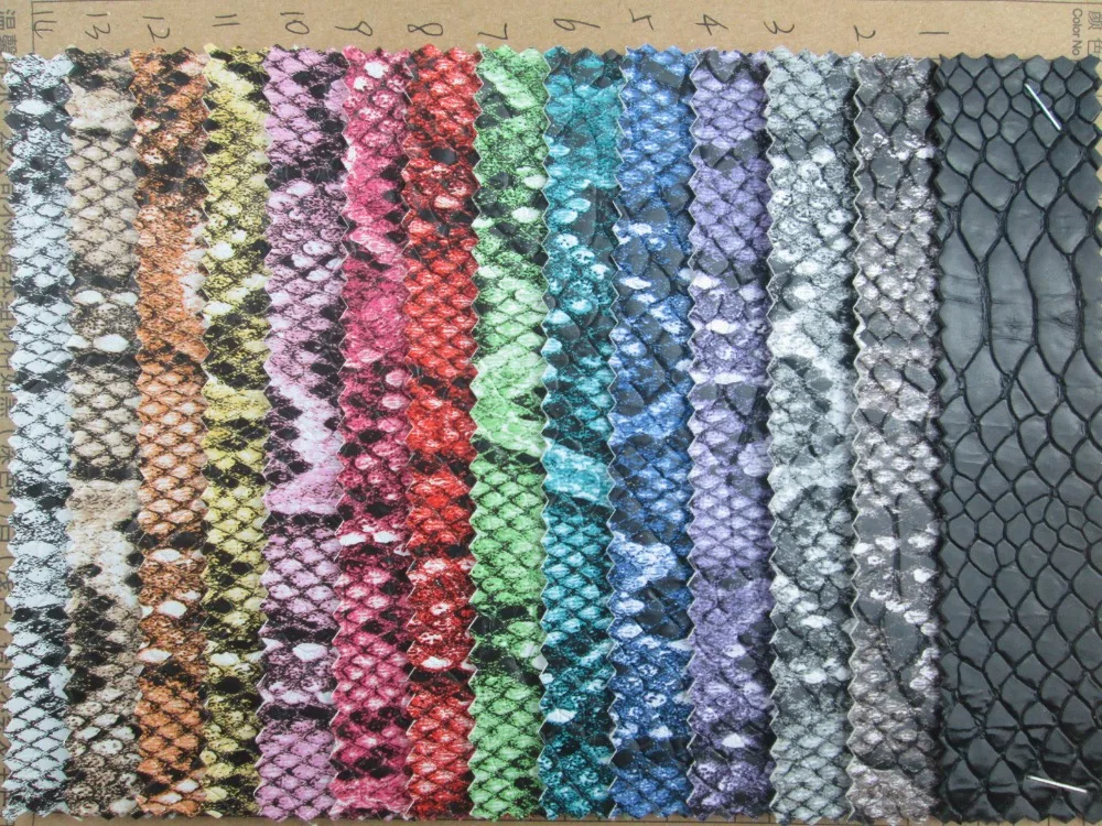 Цветная зернистая полуискусственная синтетическая кожа 14 цветов плотная