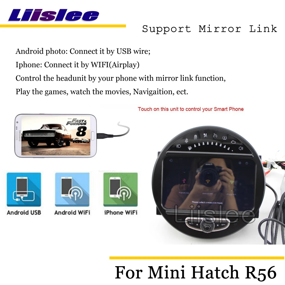 Liislee автомобиля Android мультимедиа для Mini Coupe R58 2012~ стерео радио аудио ТВ Carplay gps BT Nav Navi карта навигации Системы