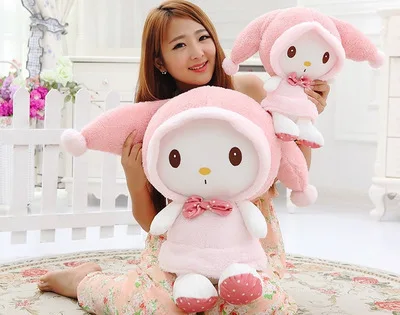 stuffed animals kawaii plush toys for children japanese cute gifts bowknot Pink doll girl Birthday gift | Игрушки и хобби
