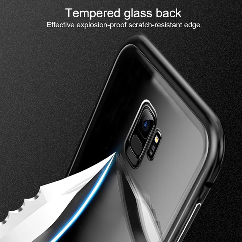 Роскошный Магнитный чехол для samsung Galaxy S7 край S8 S9 Plus Note 8 9 J4 J6 плюс металлическая