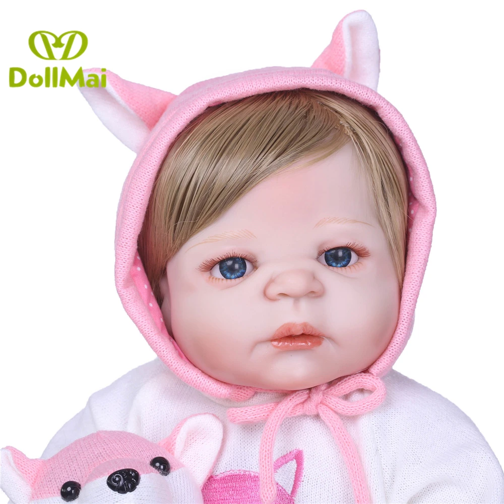 Kawaii Fox baby reborn 57 см полный Силиконовый реборн Детские куклы Настоящий