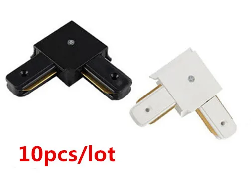 10pcs Connector-L 10 шт./лот рельс 1 м светильник для дорожки алюминиевый 1 метр 2 провода соединительная система треков приспособление черный белый Универсальные рельсы - Испускаемый цвет: 10pcs Connector-L
