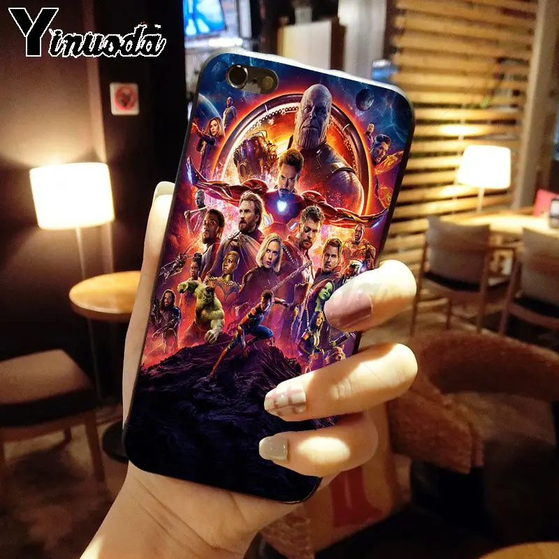 Yinuoda The Marvel Avengers Infinity War black silicone soft tpu cover Phone Case for iphone X XS MAX 8 7plus 5S SE 6s XR Cover | Мобильные