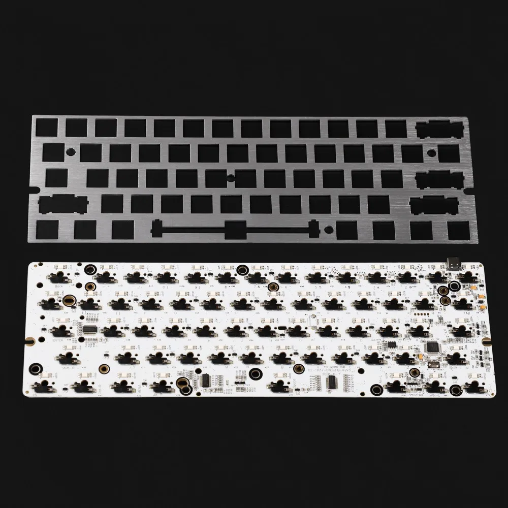 Алюминиевый чехол с ЧПУ пластина PCB GH60 GK61 RGB Горячая замена независимый драйвер Tyce-C ANSI механическая клавиатура DIY kit