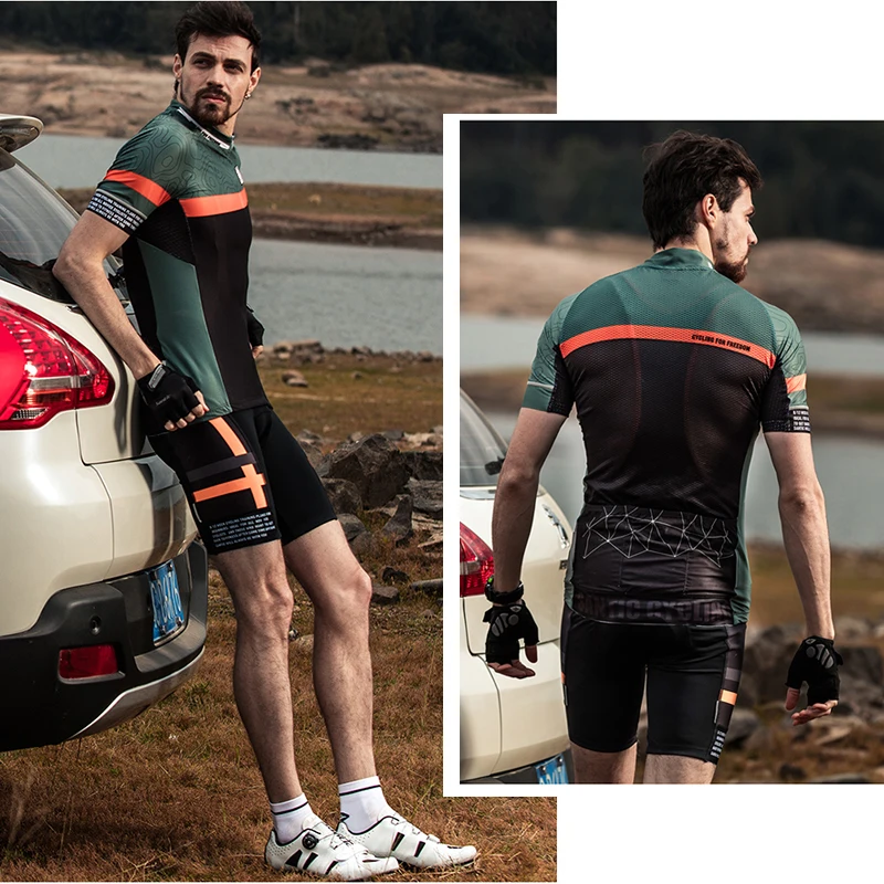 Santic Джерси для велоспорта мужчин с коротким рукавом MTB дорожный велосипед