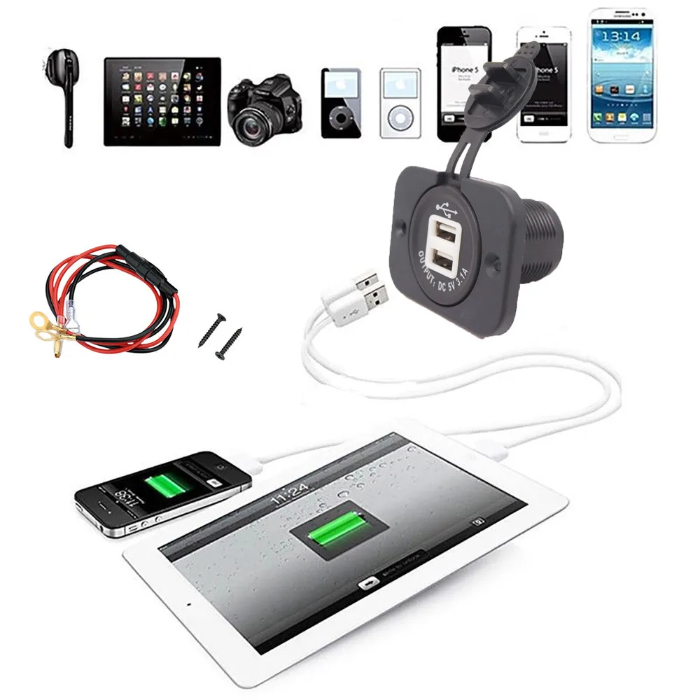 CARPRIE changers горячая Распродажа 3.1A Водонепроницаемый двойной USB порт зарядное