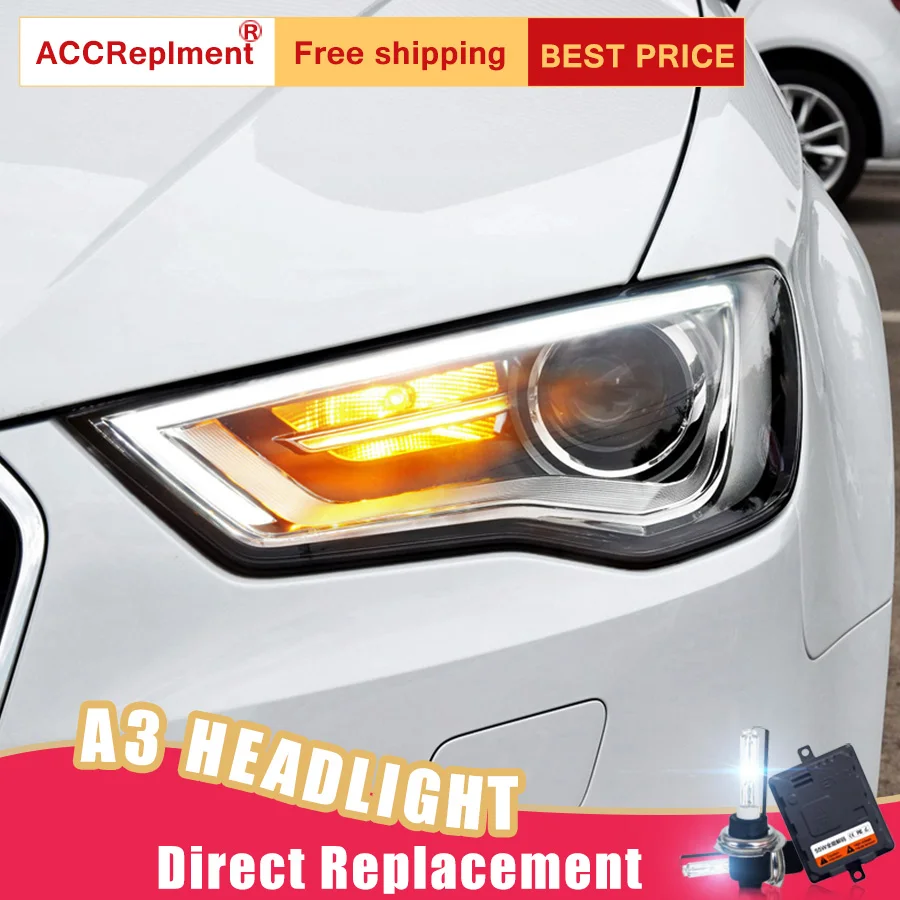 2 шт. светодиодный фары для автомобиля Audi A3 2014 2016 Автомобильные ангельские глазки