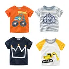 2022 летняя футболка для мальчиков футболки с короткими рукавами для маленьких девочек с принтом короны хлопковая детская футболка топы для девочек, одежда для мальчиков