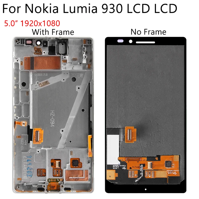 Оригинальный ЖК дисплей для Nokia Lumia 930 925 сенсорный экран дигитайзер с рамкой