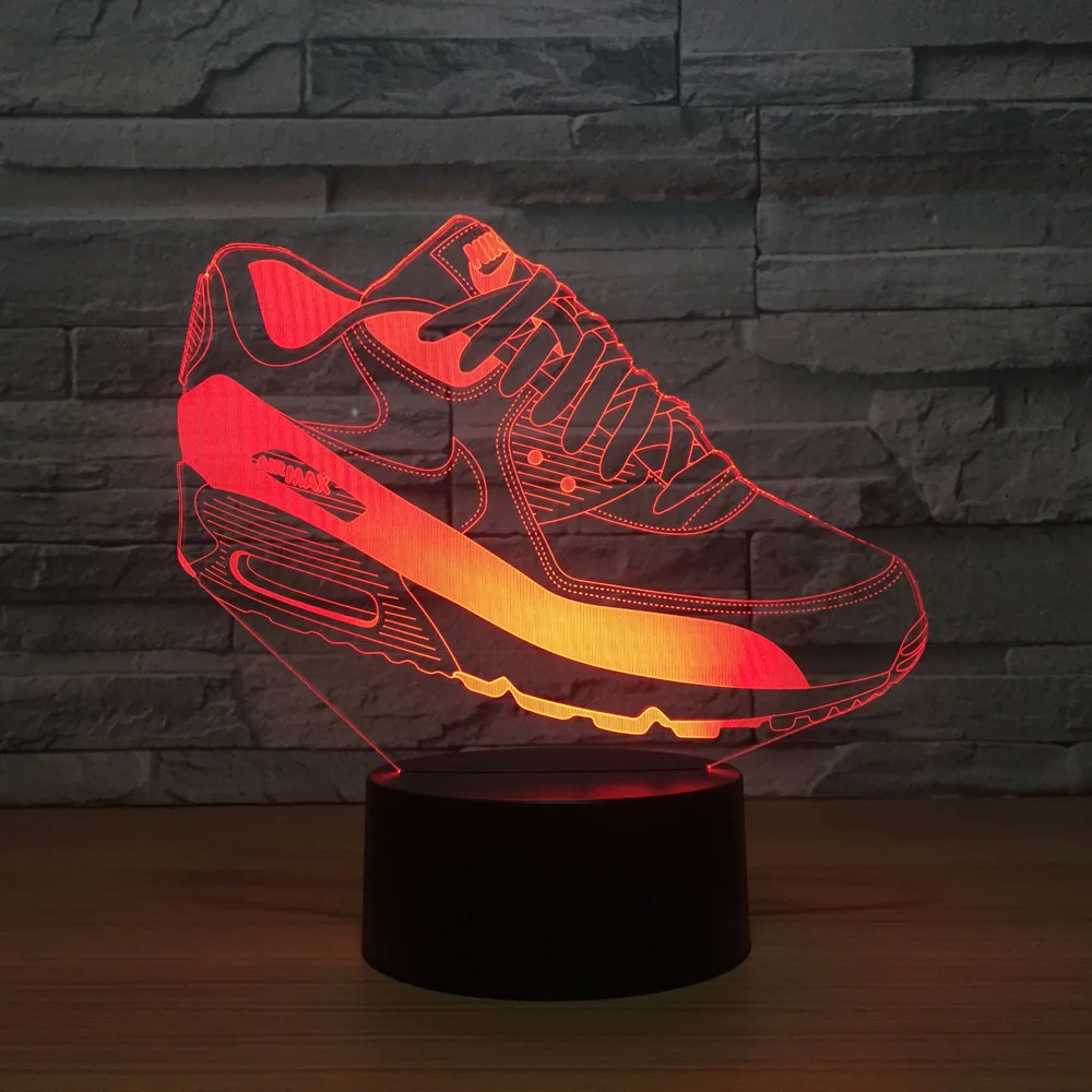 7 цветов Изменение 3D Визуальный Led движение обувь ночные светильники сенсорный Usb градиенты настольная лампа детский сон освещение приспособление домашний декор