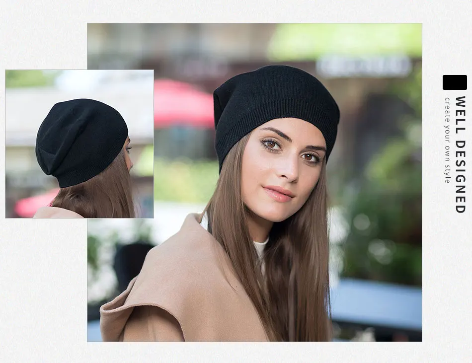 Evrfelan модные однотонные осенние шапки Skullies для женщин, теплые зимние вязаные шапки бини, женские шапки высокого качества Gorros Bonnet