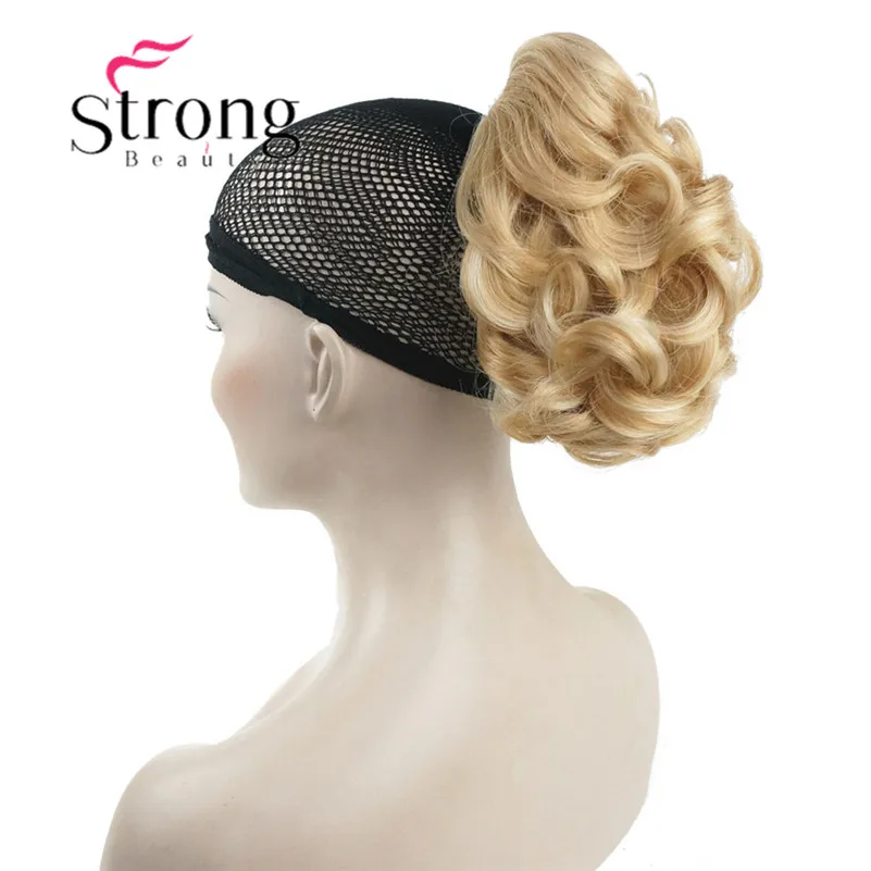 StrongBeauty короткий кудрявый зажим в Коготь Конский хвост наращивание волос синтетические волосы кусок 80 г с челюстью/коготь клип