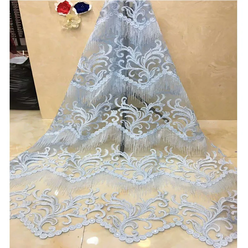 2018 новейшая нигерийская французская кружевная ткань с вышивкой высокого